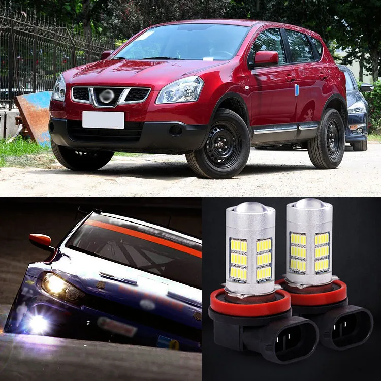 

New 2pcs 72 SMD Daytime Running Light Bulbs LED Fog Lamp For Nissan Qashqai 2008-2013