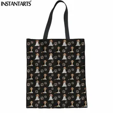 INSTANTARTS Симпатичные Бигл собака Дизайн Для женщин белье Tote сумки Повседневное тканевые сумки для девочек модные женские мешки для хранения