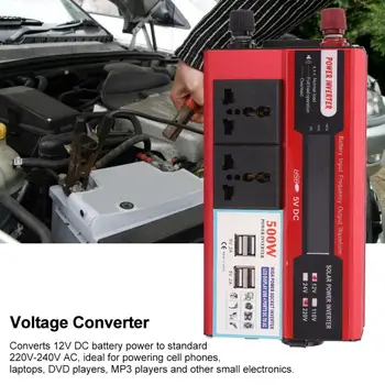 

500W 4*USB Power Regulator Module Digital Display Power Inverter Convert DC 12V to AC 220V-240V Voltage Module car accessories