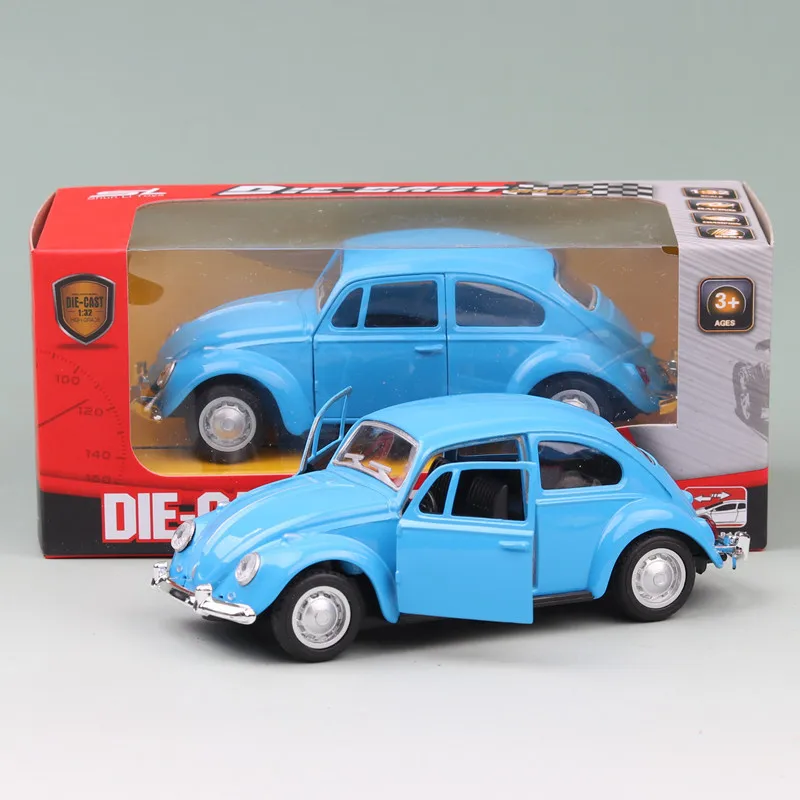 1/36 VW Beetle классический брелок для автомобильных ключей, модели имитационная модель тянуть обратно металлические игрушки модель автомобиля для украшение торта, выпечки игрушка для подарков - Цвет: blue-with-box