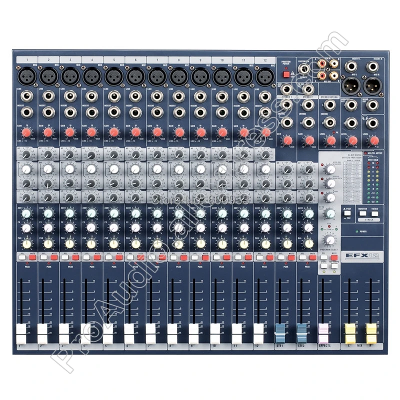 Professional 12 Channel EFX12 Sound Mixing Console Karaoke Microphone Mixer for Stage Performance