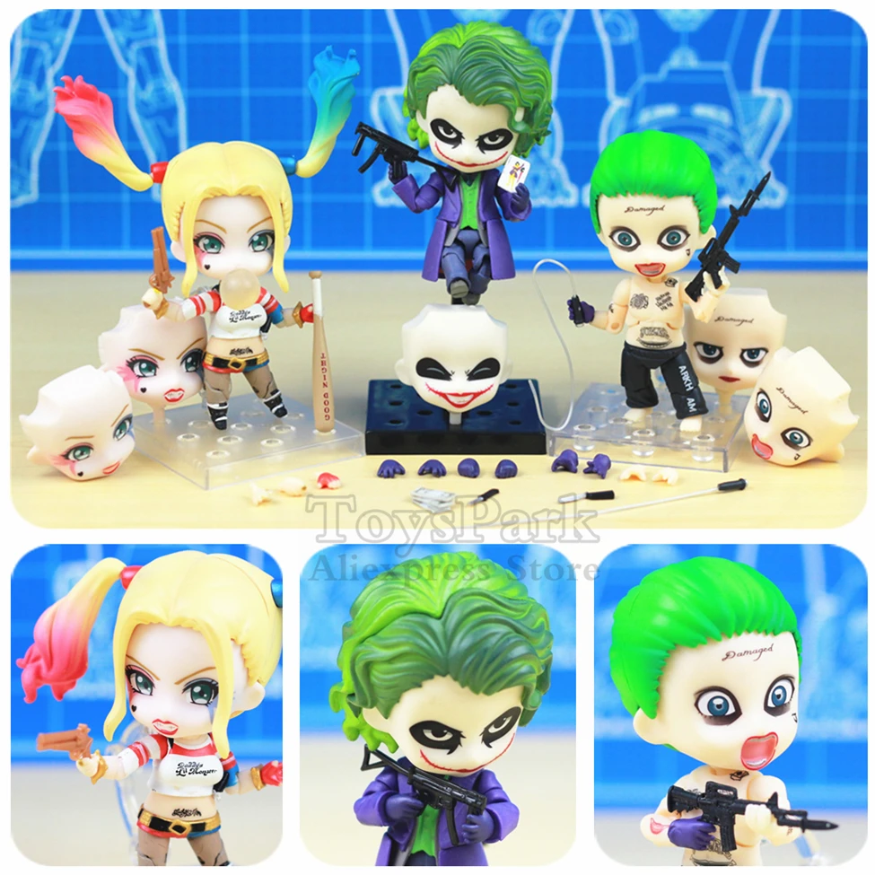 

DC The Dark Night Suicide Squad Harley Quinn Villain Joker 10cm Q Action Figure Cute Batman Toys KO Nendoroid 566 672 671