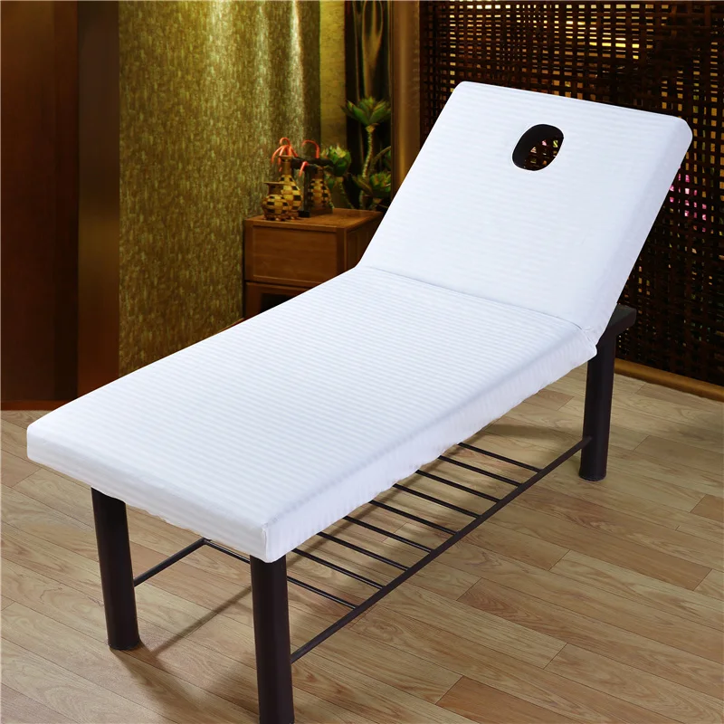 

Cotton Massage Bed Cover Beauty Salon Massage Sheet Body SPA Treatment Relaxation Bedsheet With Face Breath Hole 70x190cm #sw