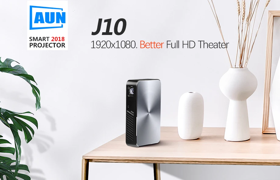 Бренд AUN Full HD проектор J10, встроенный в Android, Аккумулятор 6000 мАч, 1920x1080 P, wifi, Bluetooth, HD-IN. Портативный мини-проектор