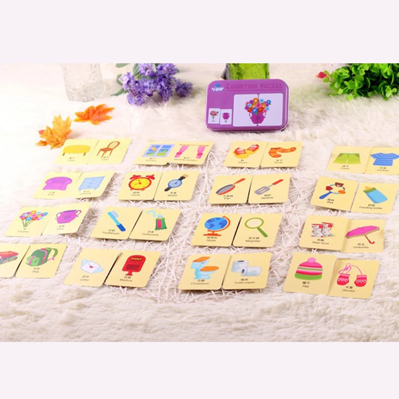baby kids cognition puzzle toys toddler iron box cards matching game wt other educational toys toys games educational games cdamestasce rs