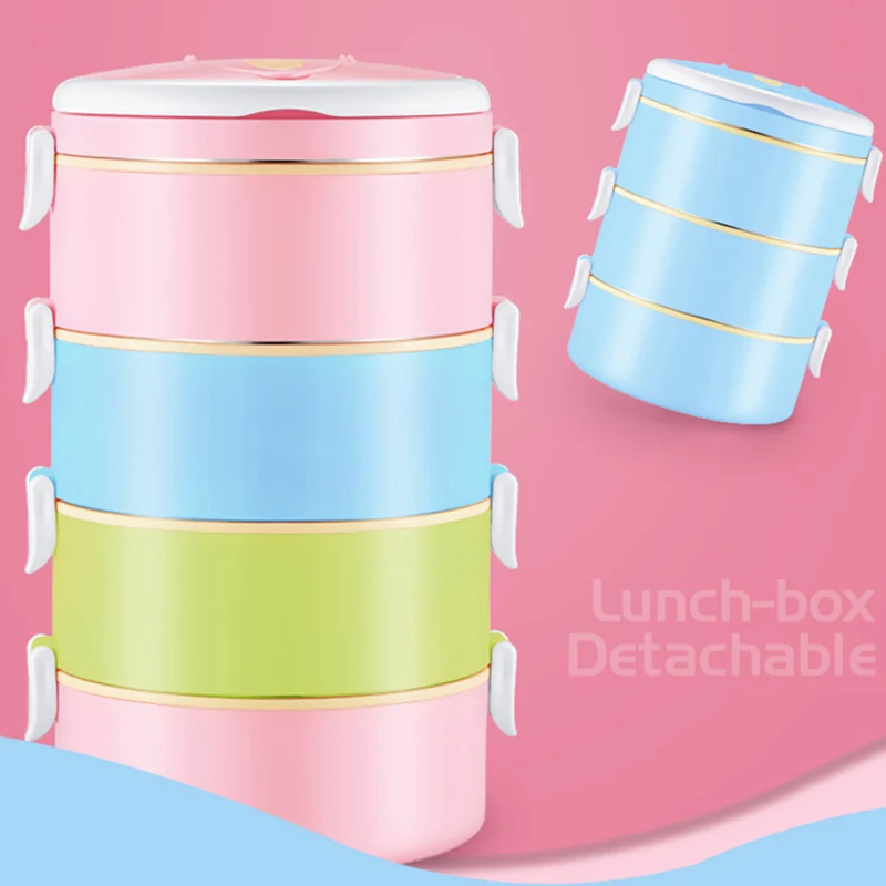 Seal Leakproof Microwave Bento Box Japan Style Insulation Portable Large Food Container Plastic Adult Bento Box Stainless Steel