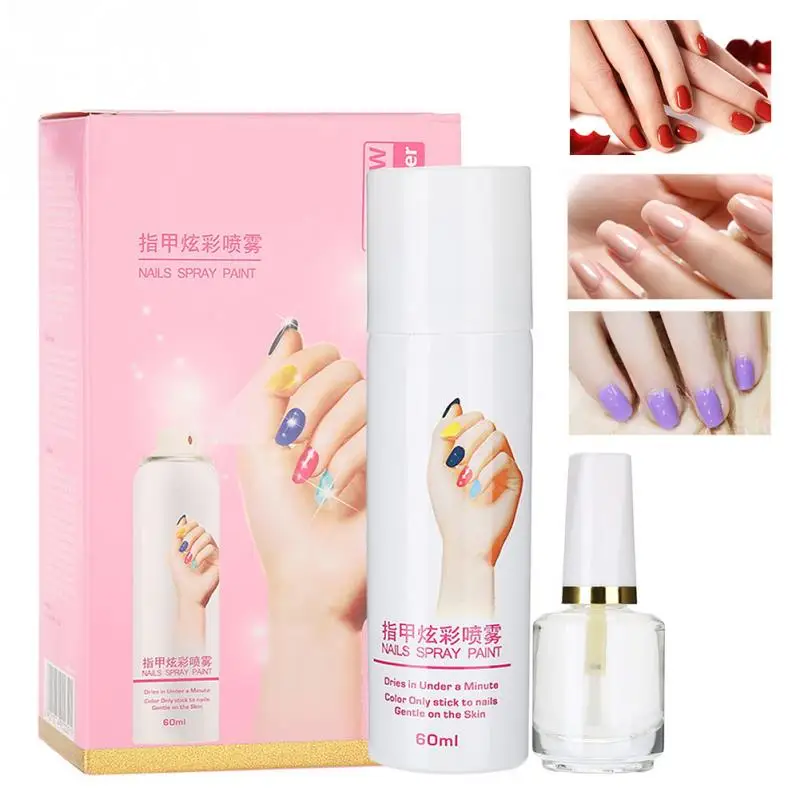 

6 Colors Manicure Nail Polish Spray Base Coat Fast Drying Spraying Easy Washing Nail Spray Nail Art Tools Nail Polish Spray