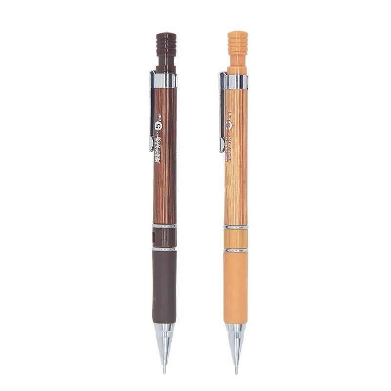 

MYLIFEUNIT Wood grain 0.5mm Mechanical Pencil Rubber Antiskid retractable pencil for sketching/drawing/ test