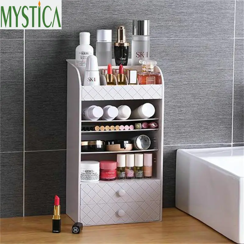 Plastic Jewelry Cosmetic Storage Box Small Drawer Organizer Box Multi-functional Desk Sundries Make