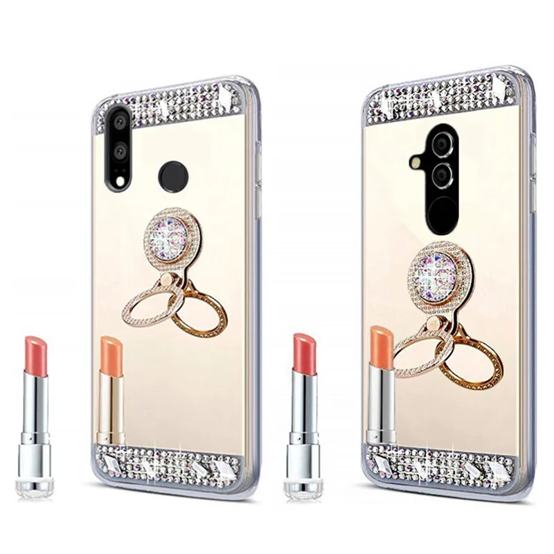 Чехол для телефона etui Бампер Huawei P20 lite mate 20 Pro зеркальный чехол с кольцом huawei Y7 Y6 2019