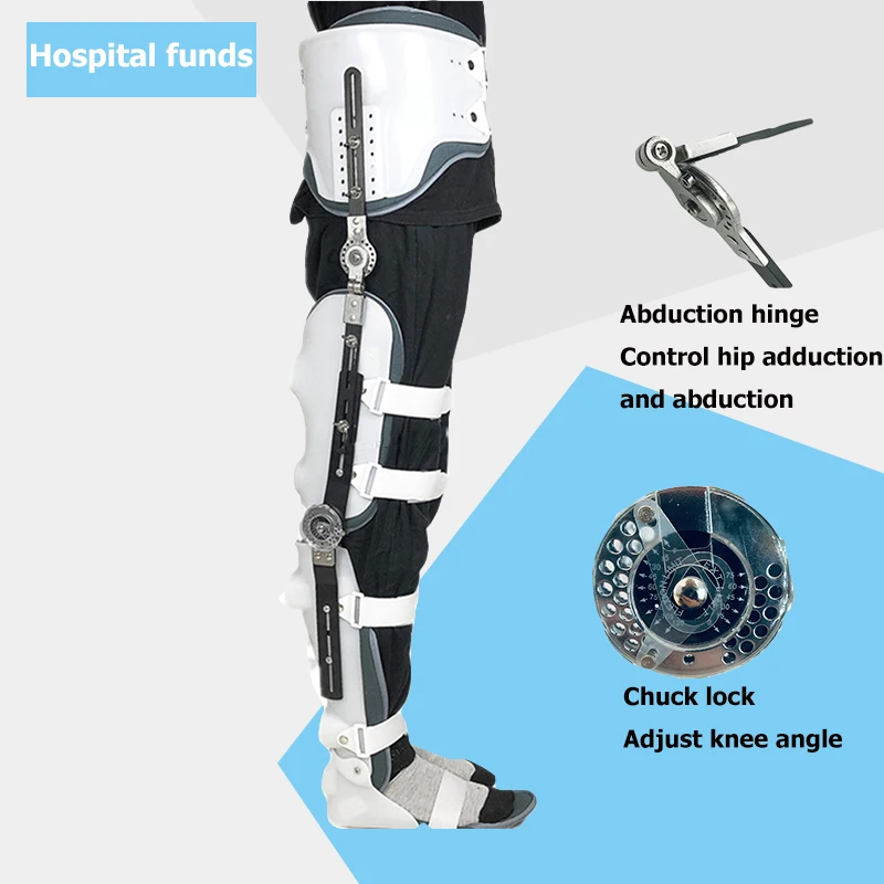 FULI колено, лодыжка может быть настроен ортез, травма нижней конечности, ходьба поддержка ортез, протез на заказ с левой ноги FLX-2235