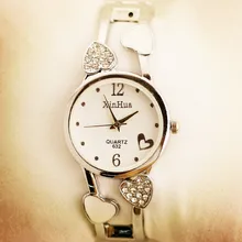 Модный бренд relojes con diamantes Love Heart драгоценный камень тонкий ремешок наручные часы Аналоговые Круглый браслет часы для женщин Девушка повседневные часы