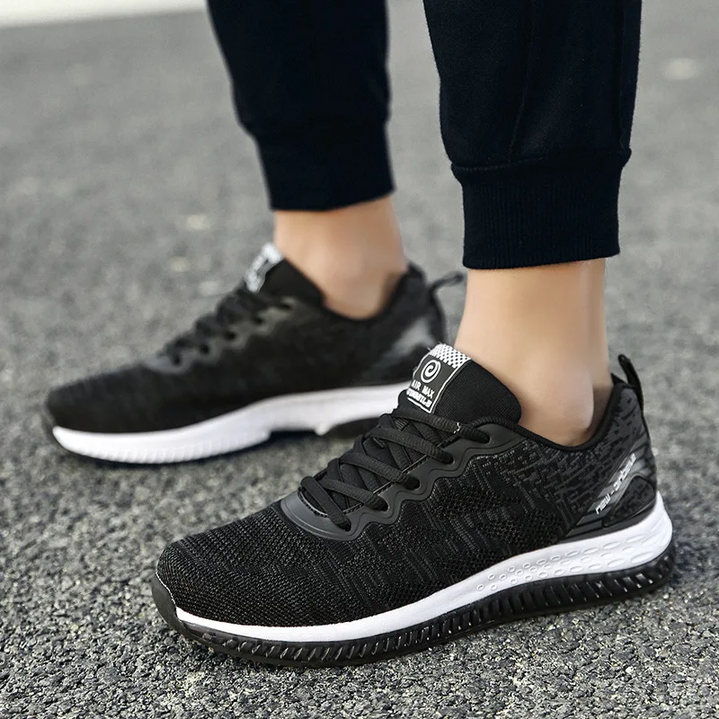JINBEILEE 2019 spring new men's breathable sports walking shoes leisure flying weaving mesh non-slip lightweight men's shoes