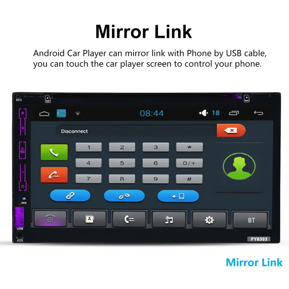 Sale 6.95" 2 Din Car Car DVD Player Android 6.0 GPS Navigation 1080P HD Autoradio Audio Player Quad Core FM Aux USB Support RearView 4 Sale 6.95" 2 Din Car Car DVD Player Android 6.0 GPS Navigation 1080P HD Autoradio Audio Player Quad Core FM Aux USB Support RearView 4