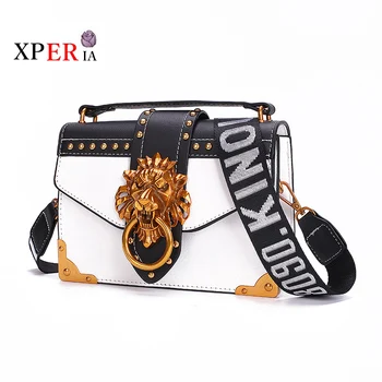 

Fashion Metal Lion Head Bags For Women Pack Shoulder Bag Crossbody Package Clutch Women Designer Wallet Handbags Bolsos Mujer