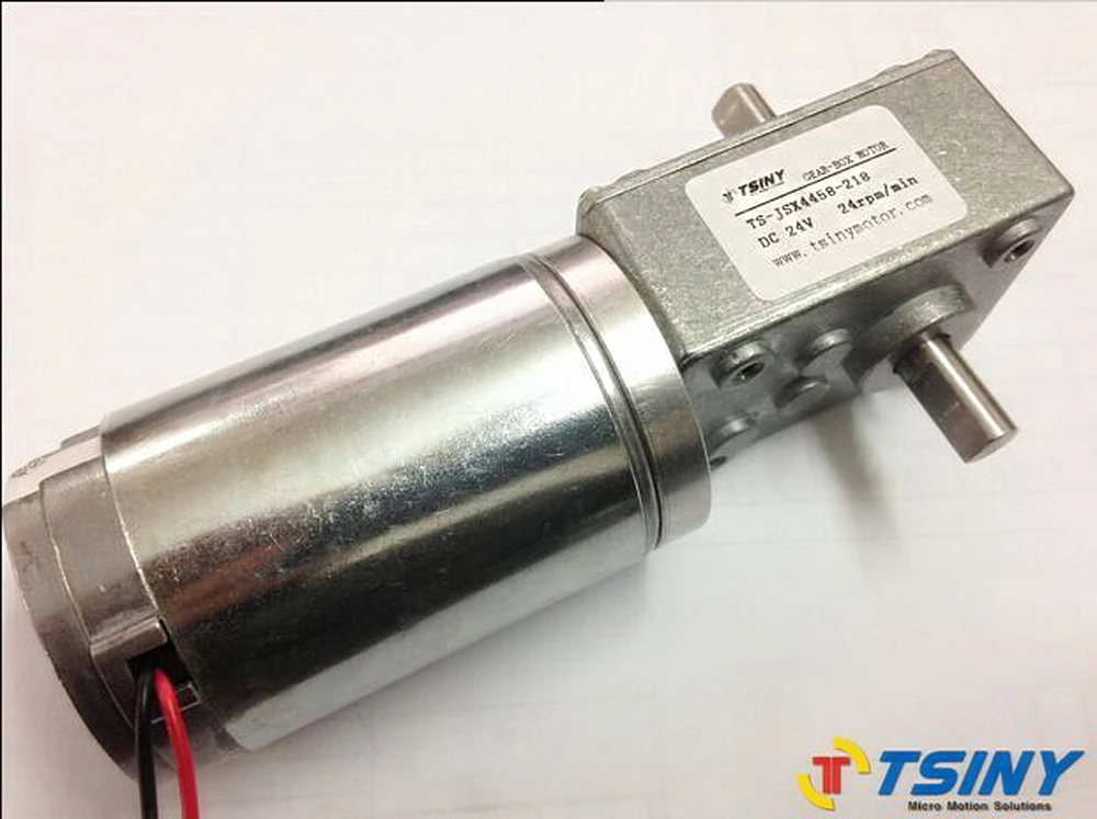 

24VDC High-torque Worm Gear Motor 24RPM Double shaft DC Micro Gear Motor