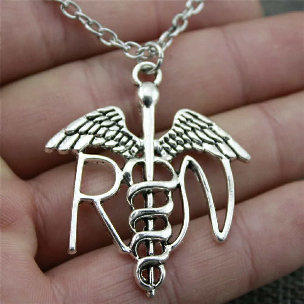 New Vintage Jewelry Simple 44x37mm Rn Caduceus Medical Symbol Pendant