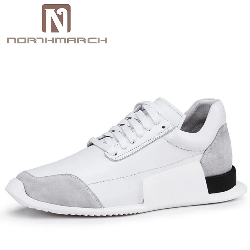 

NORTHMARCH Casual Footwear Fashion Sport Men Flats Leather Shoes Mens Cow Leather Shoes Black White Autumn Winter Walking Shoes