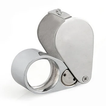 

4Pcs 30X Jeweler Eye Loupe Loop Magnifying Magnifier 30x21mm with LED Light Sliver.
