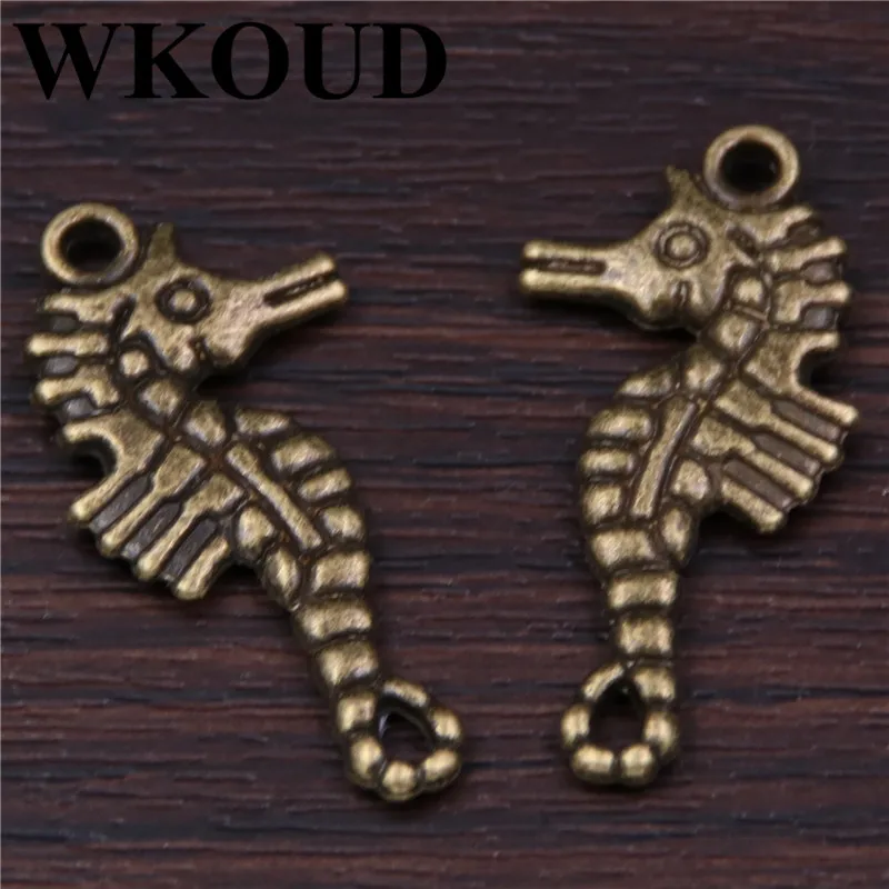 WKOUD 20шт античный бронзовый цвет морская лошадь морское существо гиппокамп