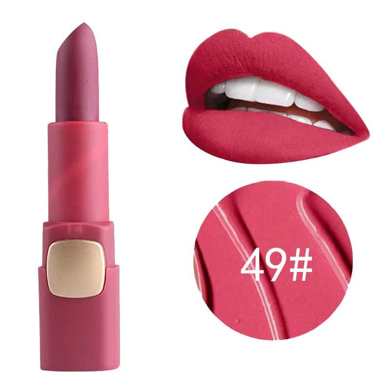 Miss Rose Matte Lipstick Cosmetics Makeup Waterproof Lips Moisturizing Easy To Wear Make up Lip Sticks Gloss Lipsticks - Цвет: 49 Chii