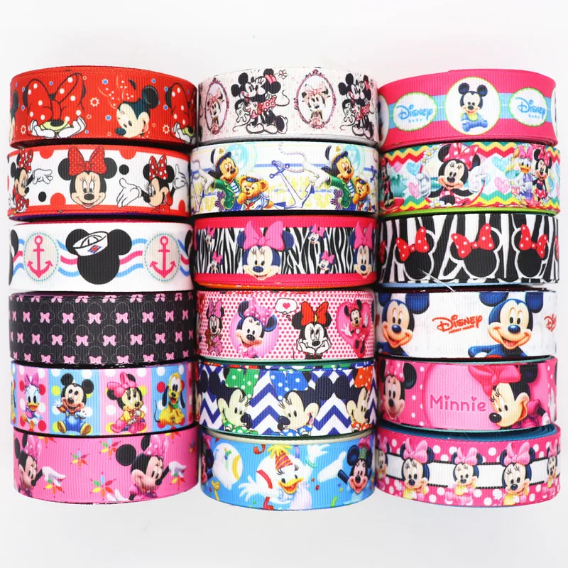 

7/8'' 22mm 10 yards printed grosgrain ribbon cartoon ribbons DIY hairbows hair accessories M19070302