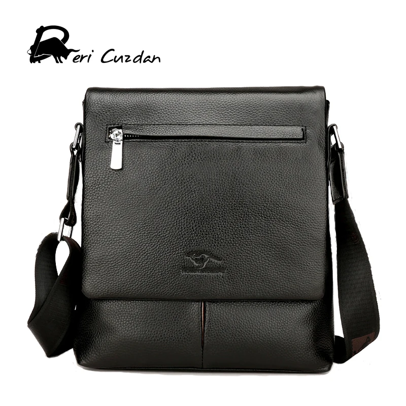 

DERI CUZDAN New Male Bag Large Capacity Organizer Messenger Bag for Mens Soft Fine Leather Shoulder Bag with Kangaroo Pattern