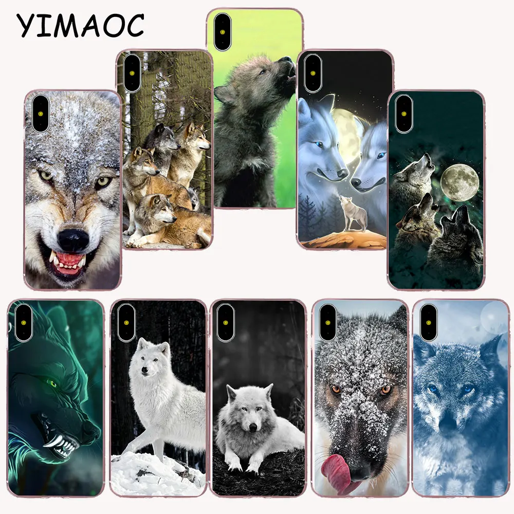 

YIMAOC 41z Animals Wolf Soft TPU Silicone Case for iPhone X r s Xr Xs Max 8 7 6S 6 Plus 5 5s SE