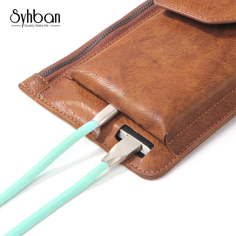

Multifunctional mobile phone bag for iPhoneX Handset mountaineering leather men's waist bag for iPhone7 8 real mobile phone case