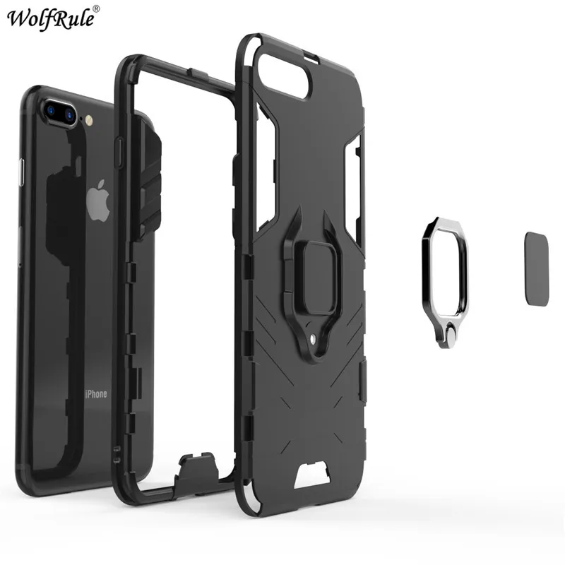 Чехол для iPhone 8 Plus кольцевой держатель ТПУ и ПК бампер корпус чехол телефона Apple