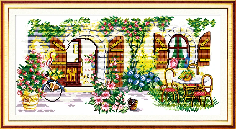

New Ideal house cotton DMC scenery home decor Cross Stitch kits 14ct white 11ct print embroidery DIY handmade needlework wall
