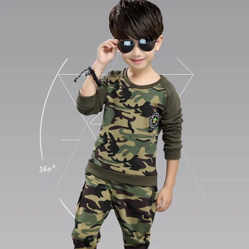 Children Camouflage Clothing Sets Boys Camouflage Sports Suits Autumn