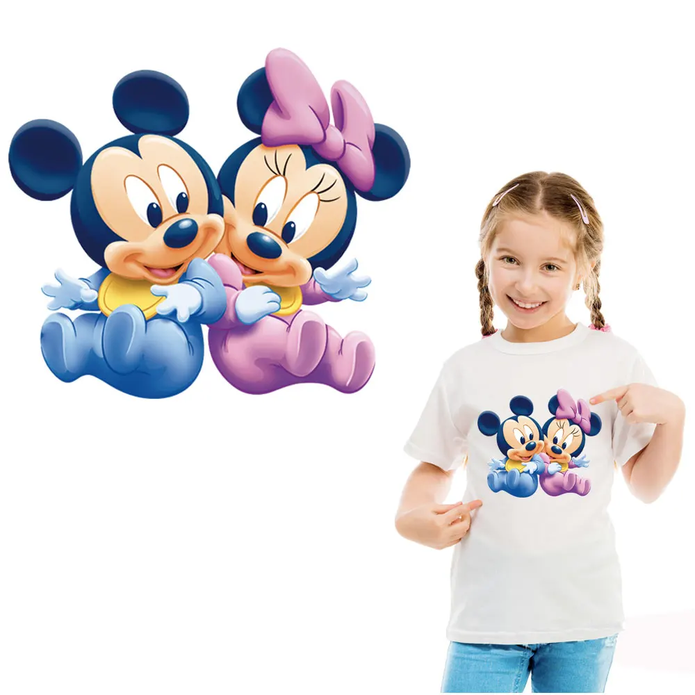 

lovely mickey minnie iron on pathces for clothing transfert thermocollants iron on transfers washable DIY girls clothes sticker