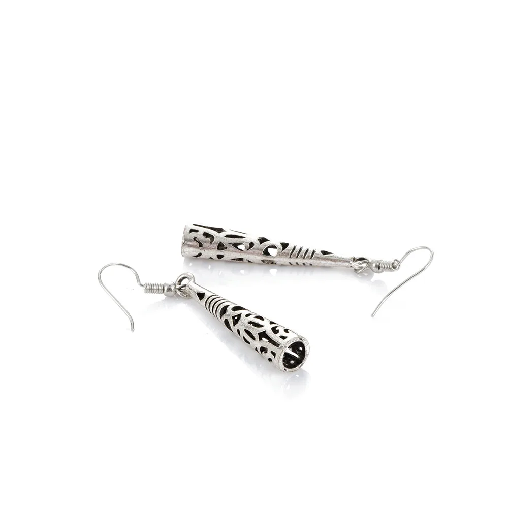 

1 Pair Retro Drop Dangle Tassel Ancient Silver Totem Eardrop Tassel Carved Exaggerated Wedding Jewelry Individuality Earrings