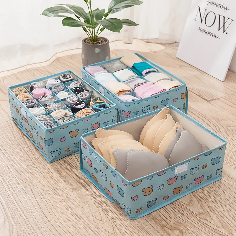 Oxford Underwear Receiving Box Bra Socks Covered Receiving Box Drawer Organizers underwear organizer closet divider - Цвет: 4