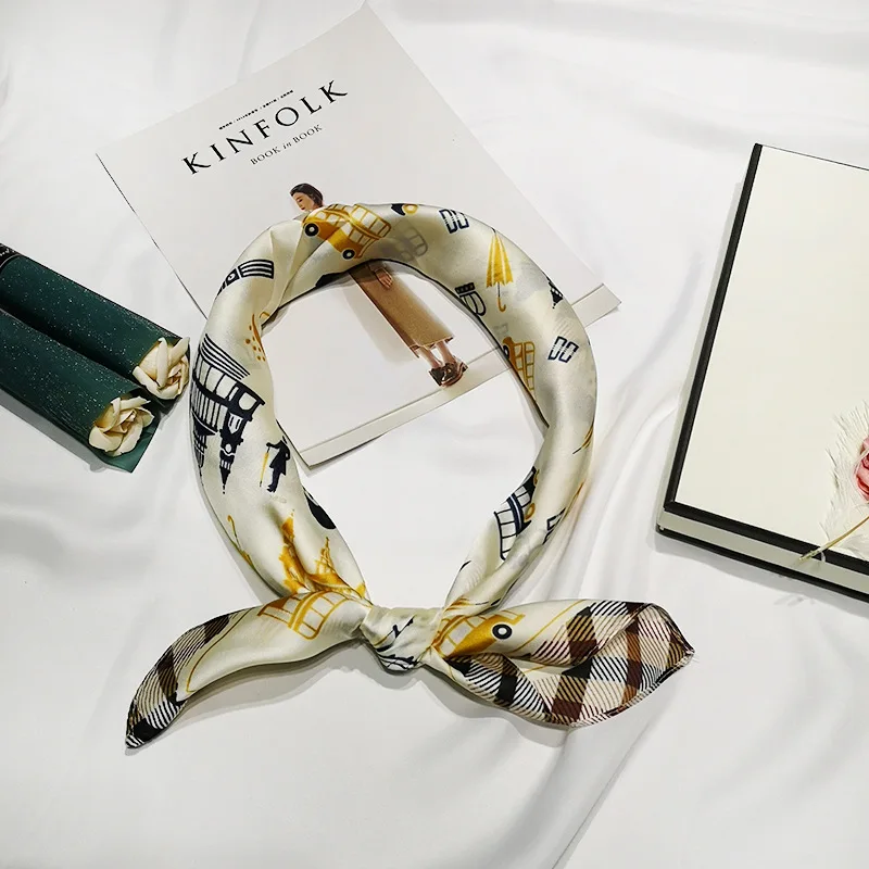 

Fashionable Modern Hair Handkerchief Women's Silk Scarf Head & Neck Scarf Bandana Women Scarves Hair Scarf foulard femme