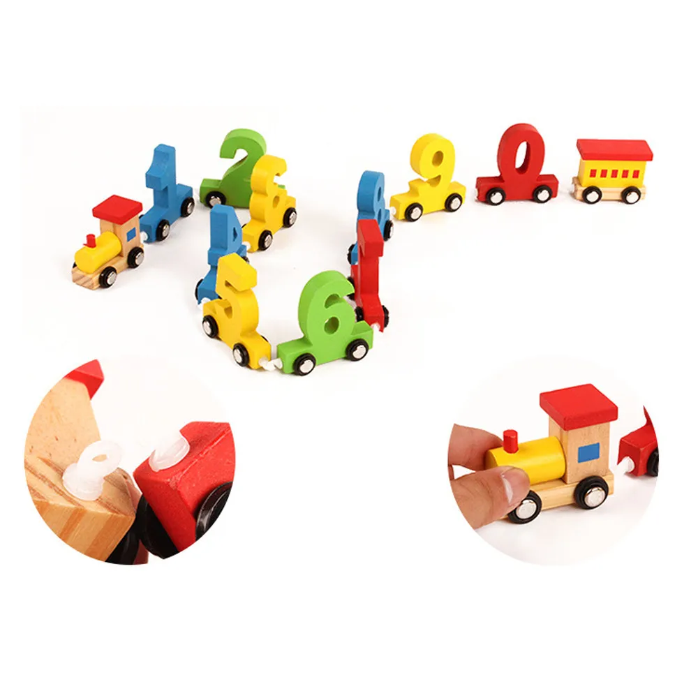 Kids Baby Wooden Train Wooden Number Learning Educational Toy Kids Baby Wooden education baby toys Children Christmas Gift