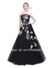 Elegante schwarz weg von der schulter a line gefaltete tulle abendkleid berühmtheit kleid mit rosa blume stickerei benutzerdefinierte kleid