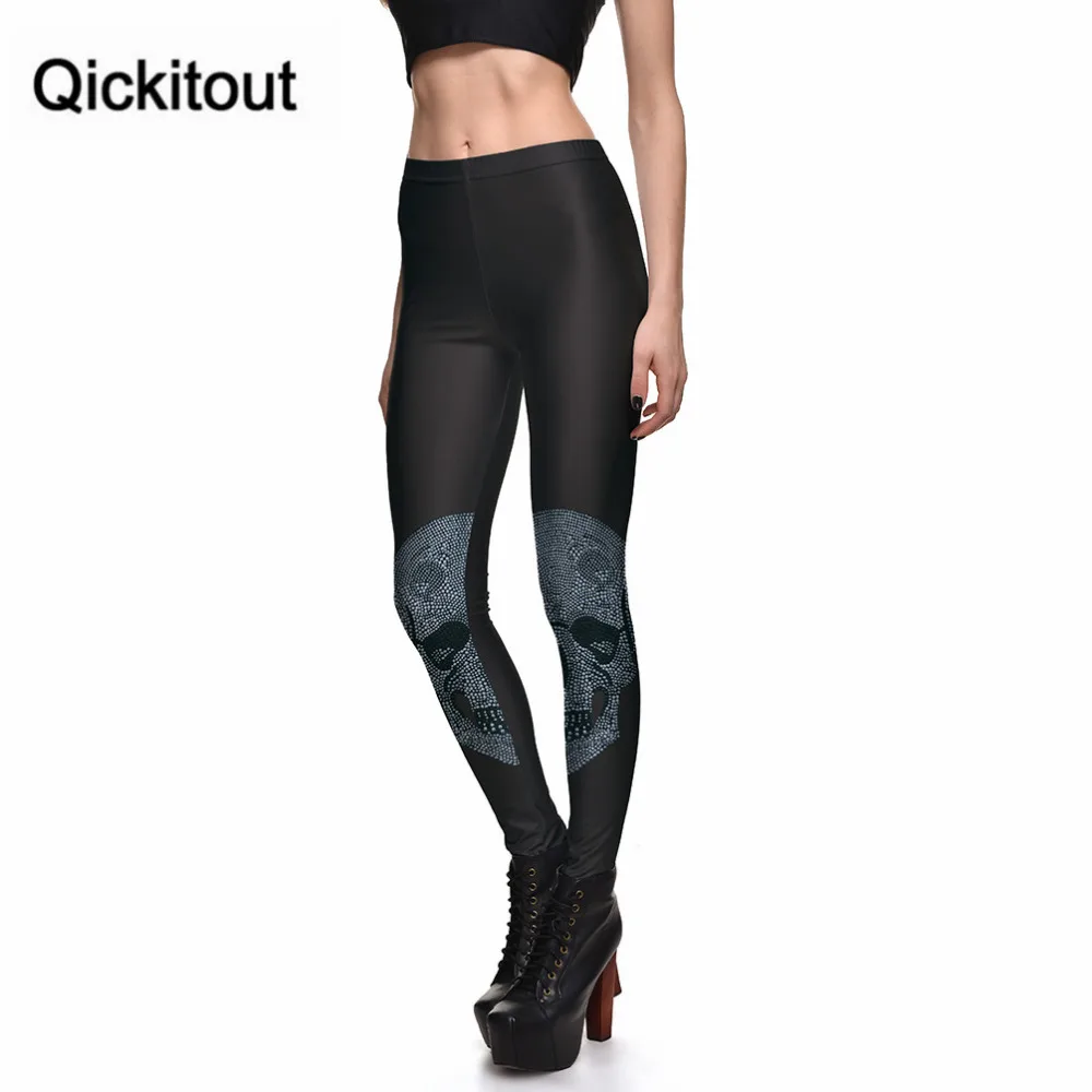 Qickitout оптовая торговля леггинсами симметричные принты черепа Совместимо с