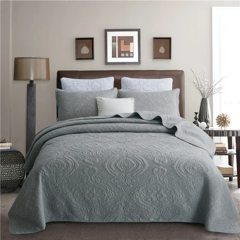 Luxury Gray White Beige Pink European 100 Cotton Bedspread Bed Sheet Bed Linen Bed Cover Summer