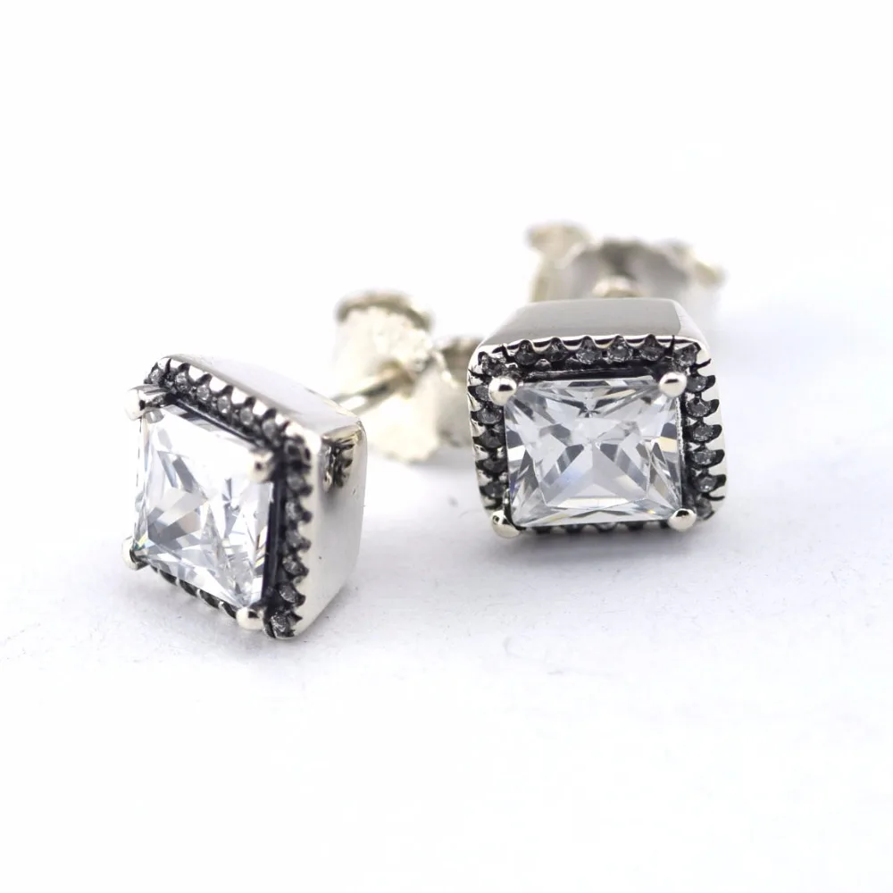 

Sterling-Silver-Jewelry Earrings for Women Timeless Elegance Silver Stud Earrings with Clear CZ Genuine Silver 925 Jewelry