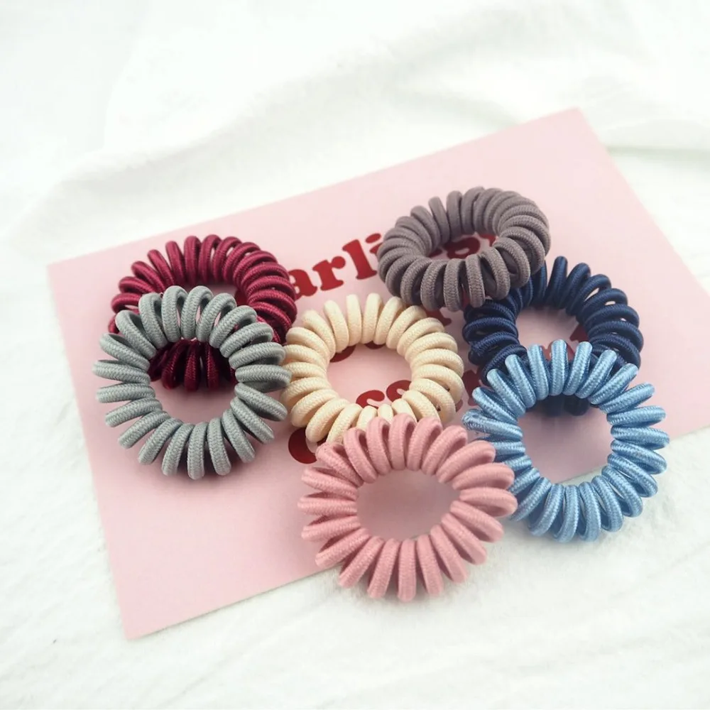 5 قطعة مزيج الكتان الربيع الهاتف خط الشعر العصابات سيليكون المطاط الربيع شريط مطاطي الشعر Scrunchie ل الفتيات إكسسوارات الشعر