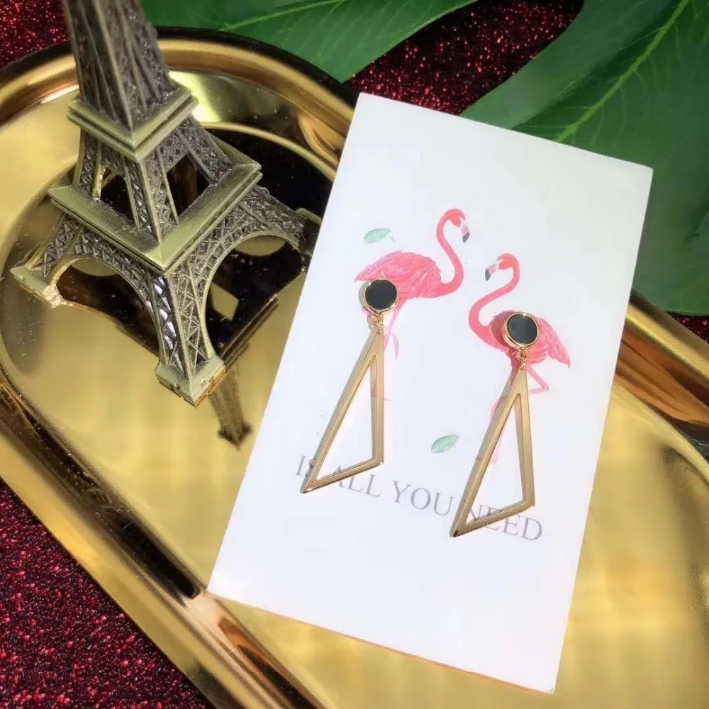 

JOOCHEER Sterling S925 silver 925 trendy ethnic romantic Earring geometry cute geometry dorp earrings Triangle fashion honeybee