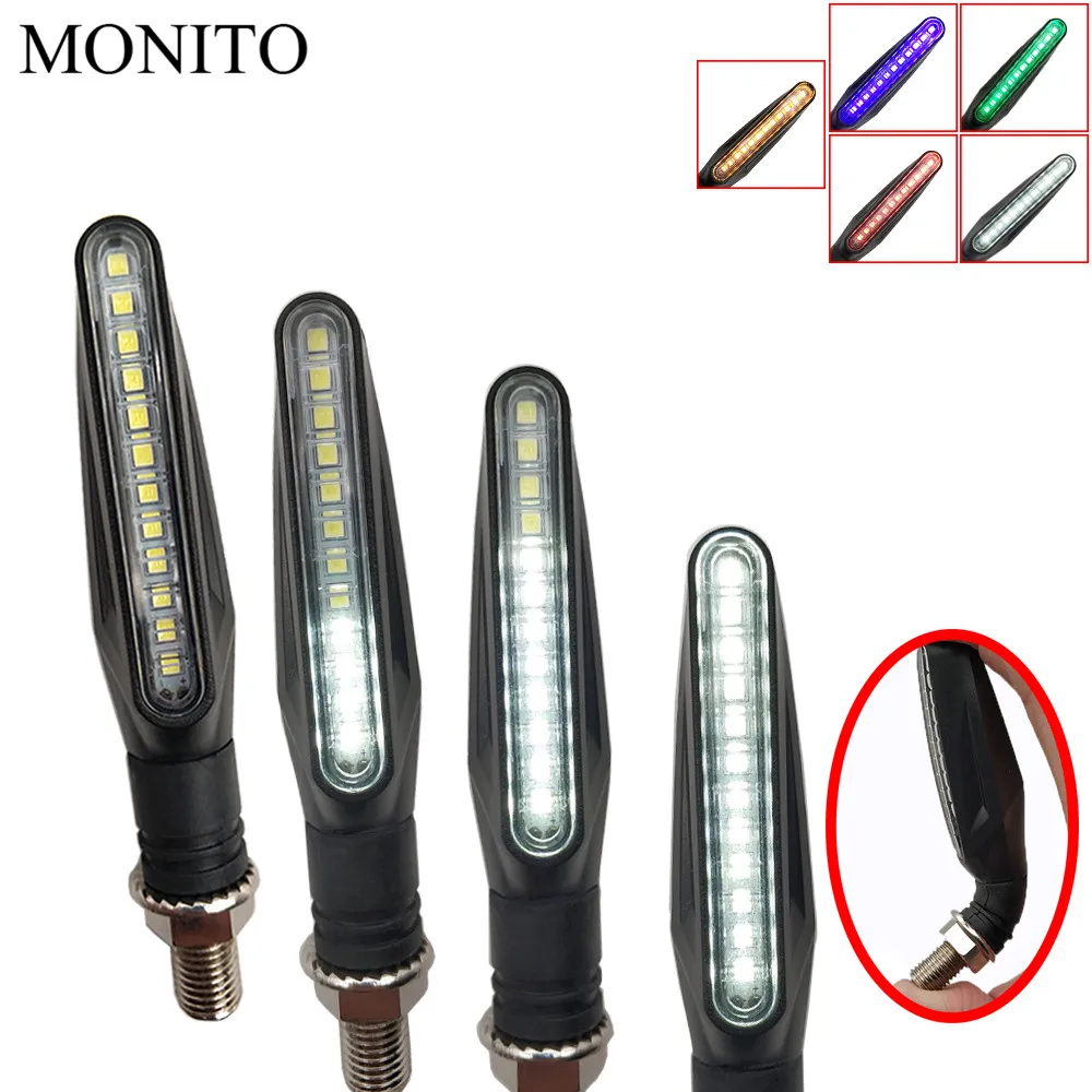 

For YAMAHA YZF R1 R6 2005 2006 2007 2008 2009 2010 2011 2012 motorcycle turn signal light motocross flowing water flicker led