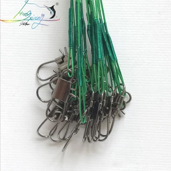 

60Pieces 15cm 20cm 25cm Anti-bite Fly Leash Fishing Feeder Rope leading line Swivel Stainless Steel Rolling Swivels