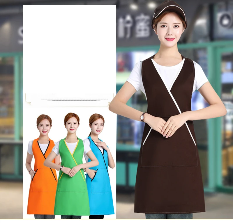 Kitchen tooling milk tea nail shop waiter overalls women fashion cotton16