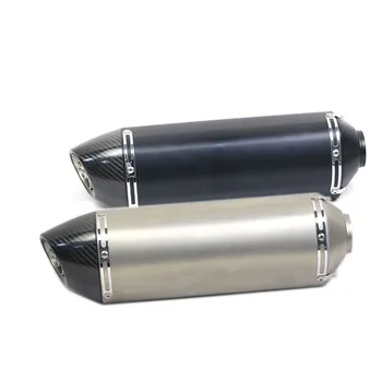 

51mm Inlet Motorcycle Exhaust Muffler With DB Killer GP Racing Sport Bike Stainless Steel Carbon Fiber