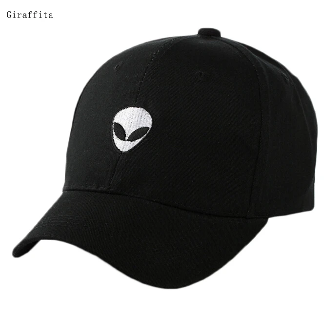 

2017 Baseball Cap Black Embroidered Alien Pattern Cap Fashion Cool Adjustable Snapback Hip-hop Baseball Cap Hat Unisex