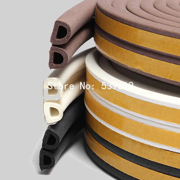 

2Pcs=10m Foam Seal Strip Weatherbar Draft Rubber Seal Self Adhesive D Type White/Black/Brown