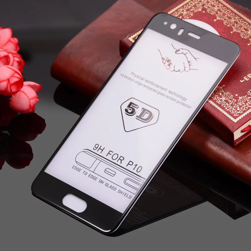 5D закаленное стекло для Huawei P20 Lite полное покрытие круглый край 9H Pro P10 Mate 9 10 защита